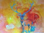 Le cerf bleuacrylique sur toile, 90x120 cm ©Pauline de Mars 2014